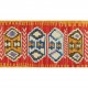 Grand coussin ethnique Comana, Kilim Rouge et Orange