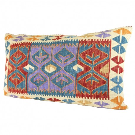 Coussin kilim ethnique 100x60 Kummani, décoration orientale