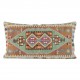 Grand coussin décoratif en kilim marron et vert 100x60 Sinope