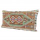 Grand coussin décoratif en kilim marron et vert 100x60 Sinope