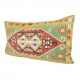 Coussin vert artisanal en kilim Sinope, idée cadeau original