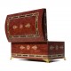 Coffret en bois et marqueterie Hotep brun