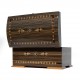 Coffret oriental en bois et marqueterie Hotep gris doublé velours