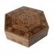 Boîte hexagonale en bois et marqueterie Khnoum, style oriental turc syrien