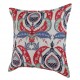 Coussin déco bohème Ulama par KaravaneSerail (motifs ottomans rouge, blanc, bleu)