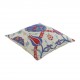 Coussin fleuri ottoman Zalpa (bleu, rouge et blanc en coton), décoration bohème