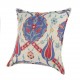 Coussin fleuri ottoman Zalpa (bleu, rouge et blanc en coton), décoration bohème