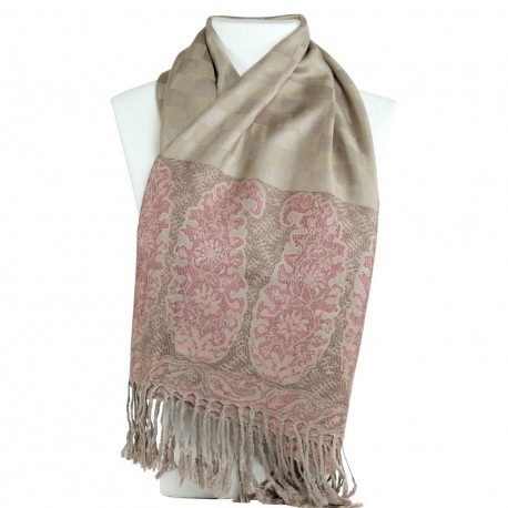 Châle Pashmina Hayal beige style oriental bohème