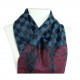 Foulard ethnique bleu gris Hayal, style bohème chic