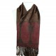 Châle pashmina marron chocolat Hayal design ethnique