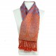 Foulard ethnique rouge et bleu de type pashmina