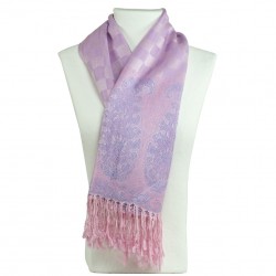 Châle pashmina mauve lilas Hayal, foulard oriental