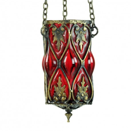 Lampe orientale d'artisanat d'art rouge Dusares