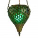 Lampe en laiton et verre soufflé Sinbad vert, style oriental