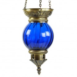 Lanterne orientale colorée bleue Inara, suspension orientale colorée bleue