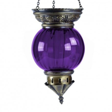 Lanterne exotique orientale violette Kirisha pour décoration bohème