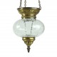 Lanterne orientale original Yarik en verre craquelé et laiton travaillé