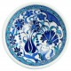 Vaisselle ethnique, Petit bol bleu fleuri Necla en porcelaine Iznik