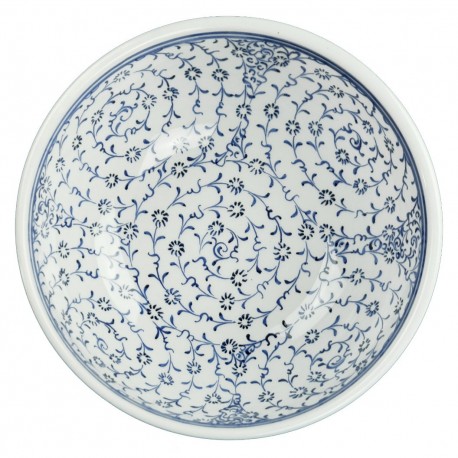 Bol à café artisanal Hava 16cm avec grandes spirales (céramique de style Iznik)