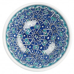 Bol à thé bleu et turquoise Seldjouk 16cm en céramique orientale