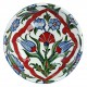 Artisanat turc, Bol décoré de fleurs Elona 16cm, style Iznik