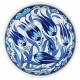 Vaisselle artisanale, Coupelle bleue Necla 16cm décorée de fleurs