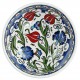 Bol ottoman Ceylan 16cm avec frise bleue et décor fleuri style Iznik