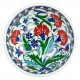 Bol ottoman Ceylan 16cm avec frise bleue et décor fleuri style Iznik