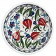 Bol ottoman Ceylan 16cm avec frise bleue et décor fleuri style Iznik