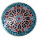 Assiette orientale ottomane Seljouk Rouge 18cm avec motifs géométriques (céramique de style Iznik)