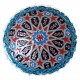 Assiette ethnique orientale Melis Rouge et Bleue 18cm à bords chantournés et motifs géométriques