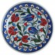 Assiette en faïence ottomane d'Iznik Ceylan 18cm décorée de fleurs