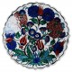 Assiette décorée de fleurs Ceylan 18cm, céramique artisanale d'Iznik (pièces uniques)