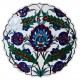 Assiette décorée de fleurs Ceylan 18cm, céramique artisanale d'Iznik (pièces uniques)