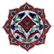 Dessous-de-plat décoratif Ceylan en faïence orientale avec fleurs (style Iznik)
