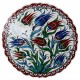 Assiettte turque fleurie en céramique d'Iznik Lalé 30cm, avec tulipes