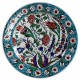 Plat en faïence ottomane Iznik Ceylan 30cm, décorée de motifs fleuris