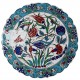 Plat d'art Ceylan 30cm reproduction de céramique d'Iznik