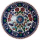 Plat en faïence ottomane Iznik Ceylan 30cm, décorée de motifs fleuris