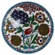 Plat en faïence ottomane Iznik Ceylan 30cm, décorée de motifs fleuris