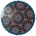 Plat ethnique Melis rouge et bleu 30cm