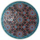 Assiette déco murale rouge et bleue Melis 30cm avec motifs géométriques orientaux