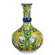 Soliflore jaune Derya 20cm en porcelaine d'Iznik décoré de tulipes