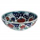 Vaisselle turque, grand bol en céramique Iznik décoré de fleurs Nihal 25cm