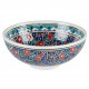 Décoration orientale, bol rouge et bleu Seldjouk 16cm, décor géométrique