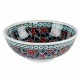 Décoration orientale, bol rouge et bleu Seldjouk 16cm, décor géométrique