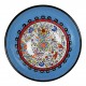Vaisselle ethnique, bol bleu Timur 25cm décoré de fleurs