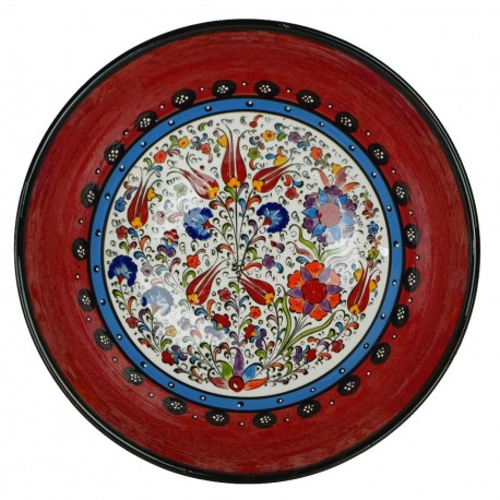 Cadeau déco, bol rouge oriental Timur 25cm