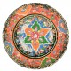 Artisanat oriental, bol orange en céramique turque colorée Hayri 25cm