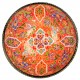 Bol ethnique rouge Veslan 20cm, en céramique décorée de fleurs